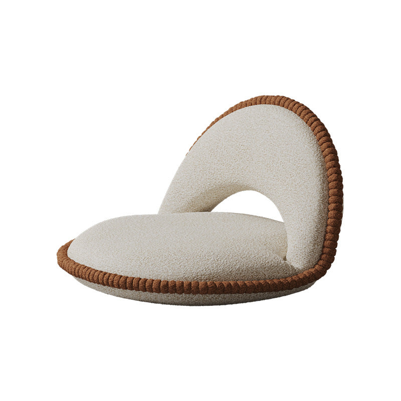Traditional Japanese Rotatable Foldable Semicircular Teddy Velvet Multi-layer Board Chair Tatami Backrest Armless For Living Room