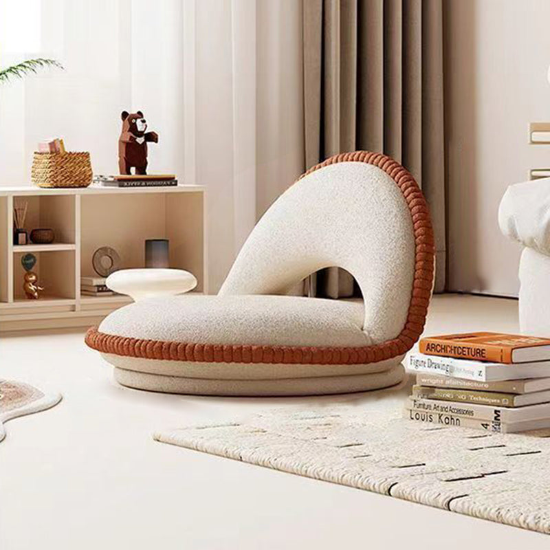 Traditional Japanese Rotatable Foldable Semicircular Teddy Velvet Multi-layer Board Chair Tatami Backrest Armless For Living Room