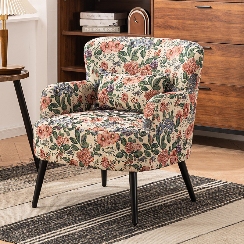 Traditional French Carbon Steel Solid Wood Fabric Sofa Backrest Armrest For Living Room