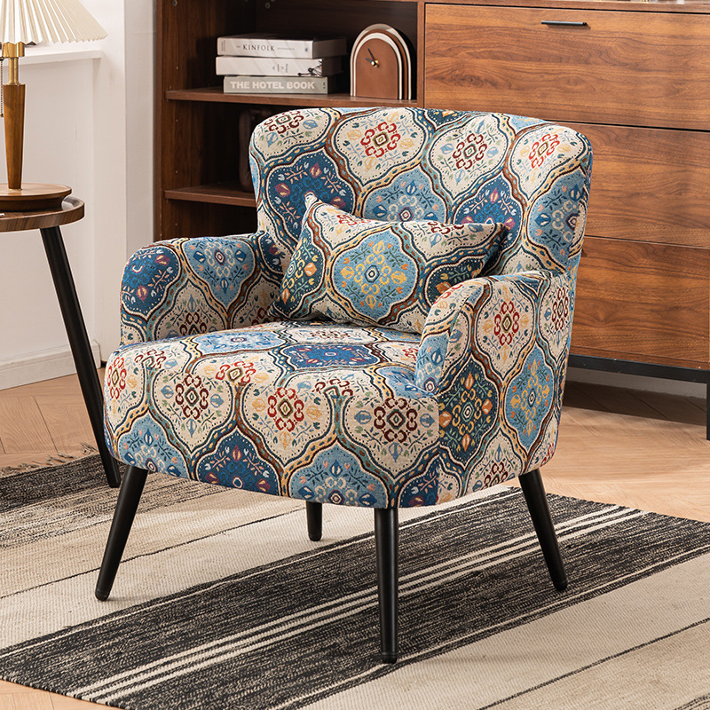 Traditional French Carbon Steel Solid Wood Fabric Sofa Backrest Armrest For Living Room