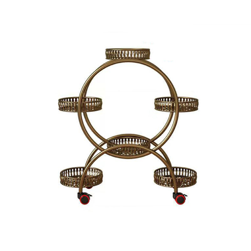 Modern Minimalist Movable Round Ferris Wheel-Shaped Iron Display Rack 4/6/8-Tray For Balcony