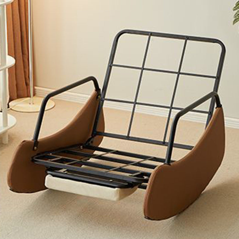 Nordic Tech Fabric Corduroy Steel Curved Rocking Accent Chair