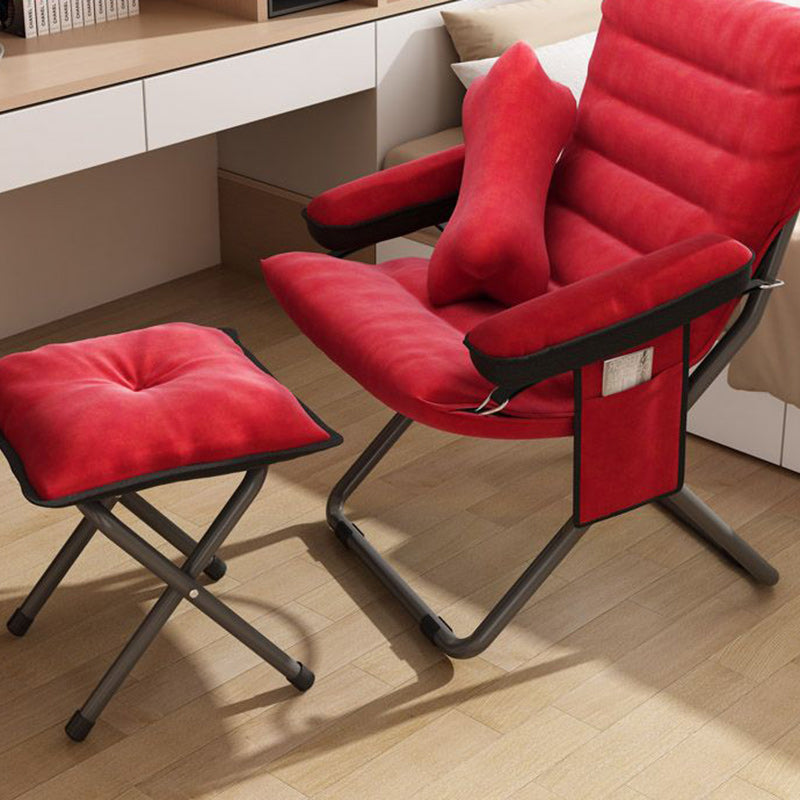 Scandinavian Iron Upholstered Foldable Recliner Backrest Armrest