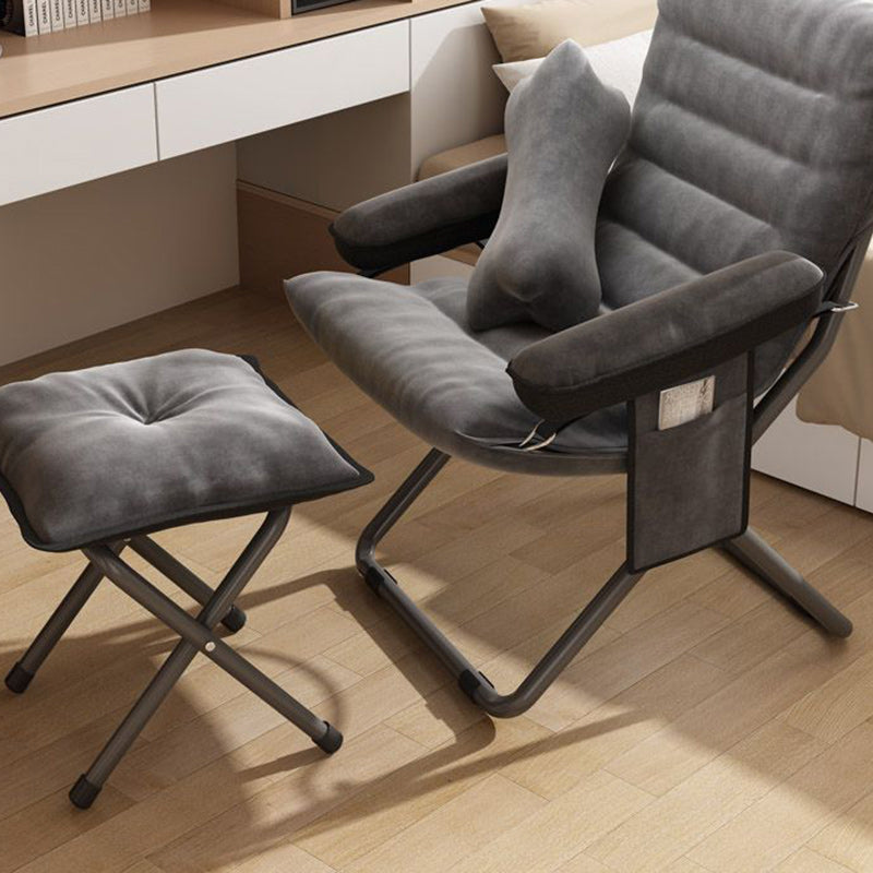 Scandinavian Iron Upholstered Foldable Recliner Backrest Armrest