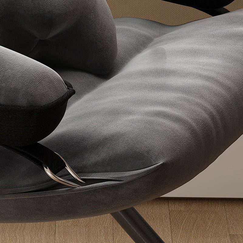 Scandinavian Iron Upholstered Foldable Recliner Backrest Armrest