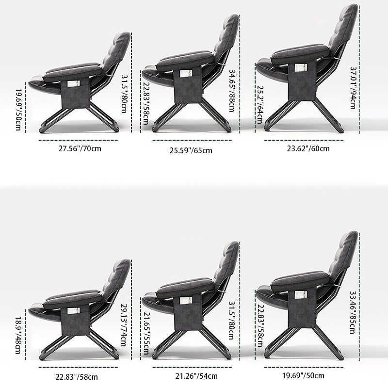 Scandinavian Iron Upholstered Foldable Recliner Backrest Armrest
