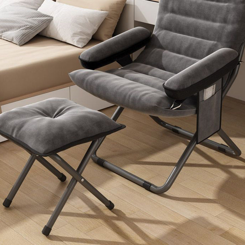 Scandinavian Iron Upholstered Foldable Recliner Backrest Armrest