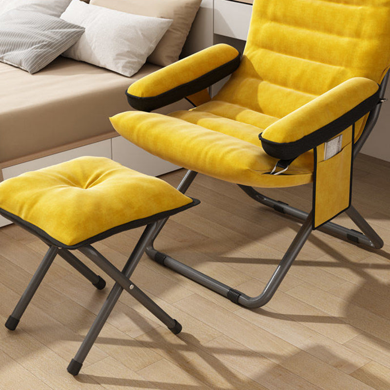Scandinavian Iron Upholstered Foldable Recliner Backrest Armrest