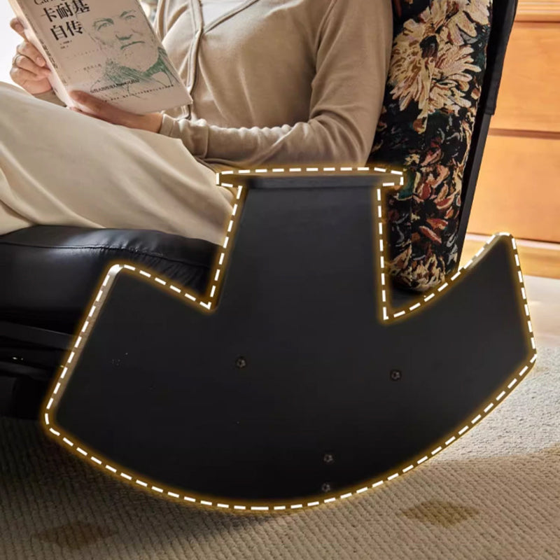 Vintage Faux Leather Flannelette Iron Rocking Chair Backrest Armrest