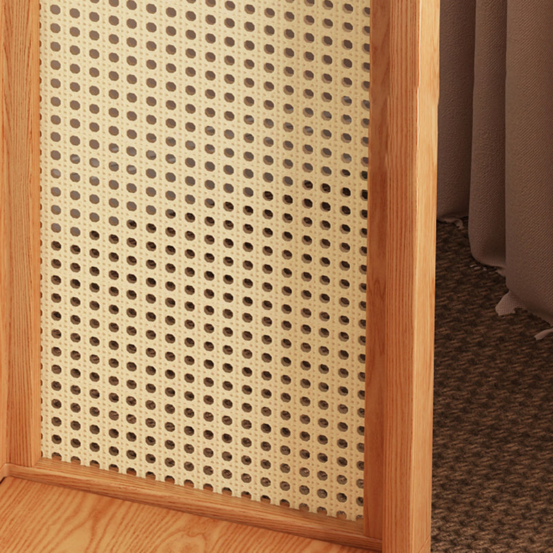 Rustic Rubberwood Rattan Weaving 2-Tier Floor-Standing Display Rack