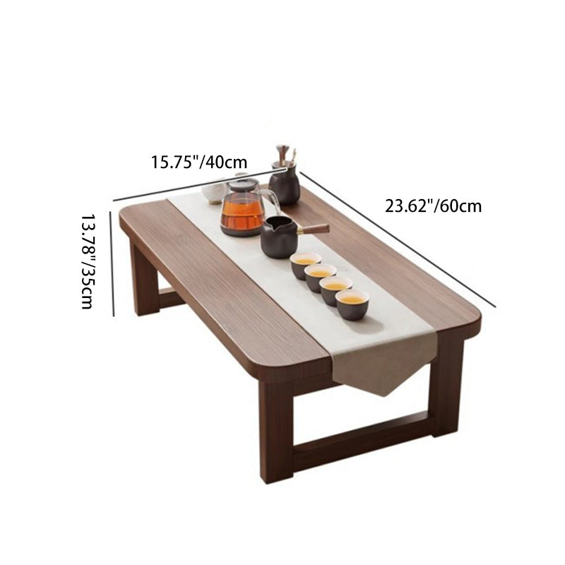 Japanese Fiberboard Rounded Rectangular Folding End Table 1-Tier