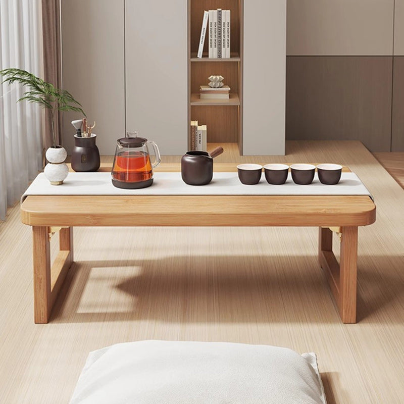 Japanese Fiberboard Rounded Rectangular Folding End Table 1-Tier