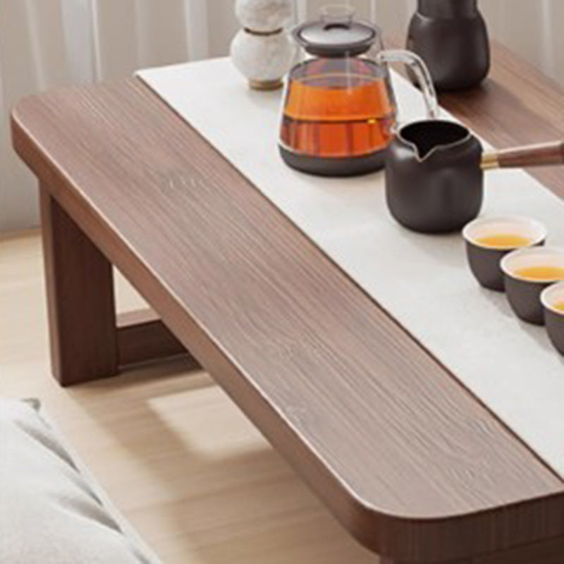 Japanese Fiberboard Rounded Rectangular Folding End Table 1-Tier