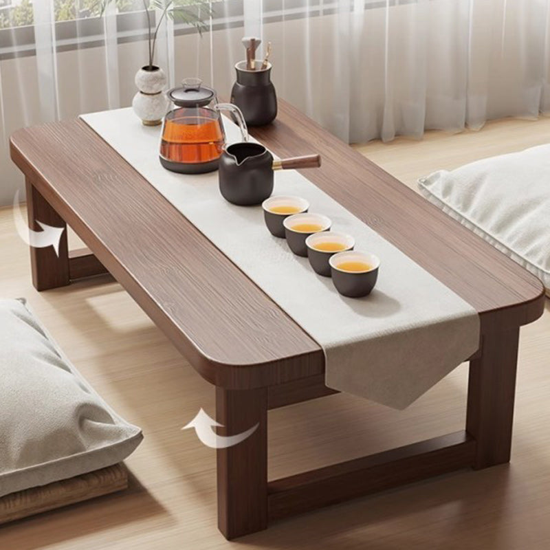 Japanese Fiberboard Rounded Rectangular Folding End Table 1-Tier
