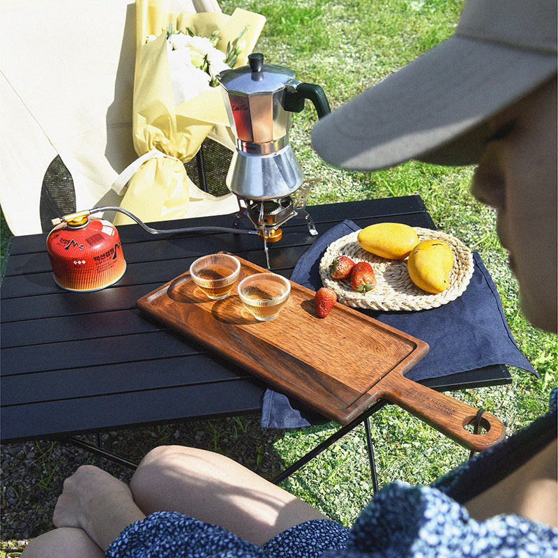 Modern Minimalist Carbon Steel Aluminum Foldable Square Side Table For Outdoor