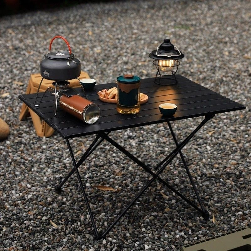 Modern Minimalist Carbon Steel Aluminum Foldable Square Side Table For Outdoor