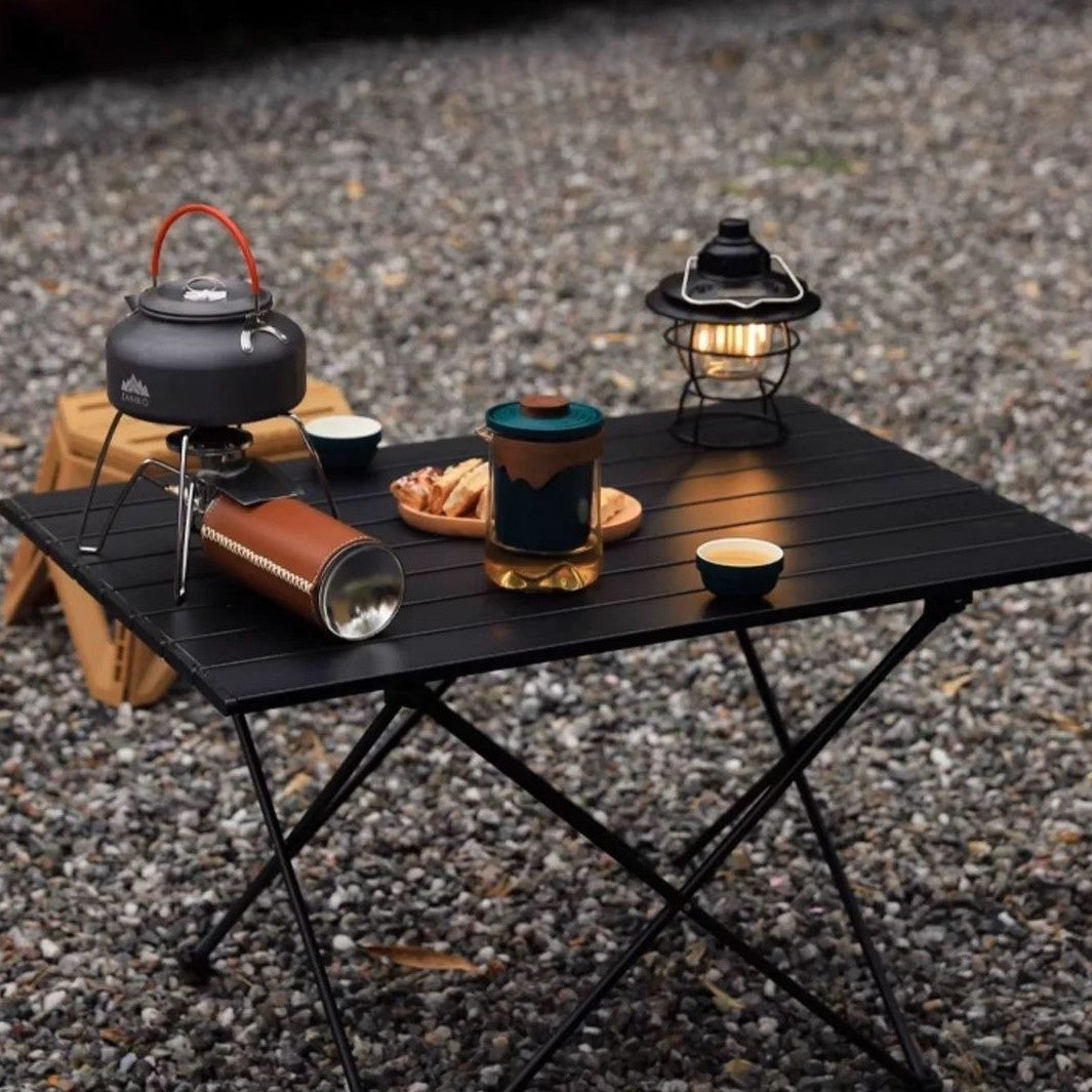 Modern Minimalist Carbon Steel Aluminum Foldable Square Side Table For Outdoor
