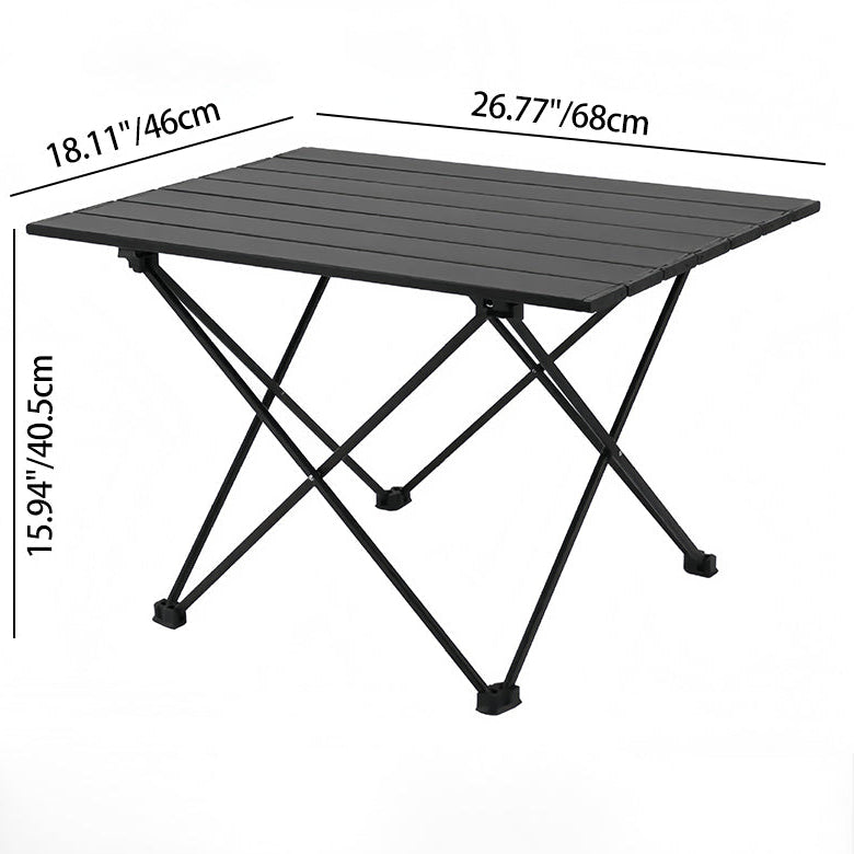 Modern Minimalist Carbon Steel Aluminum Foldable Square Side Table For Outdoor