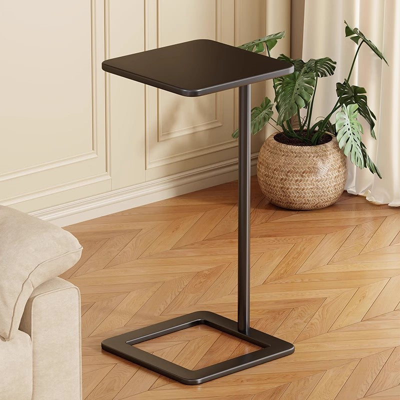 Modern Minimalist Iron Rounded-Square End Table 1-Tier For Living Room