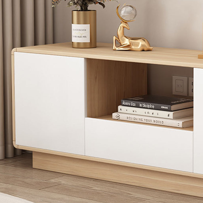 Modern Minimalist Eco Board Multi-Layer Rounded Rectangular TV Stand
