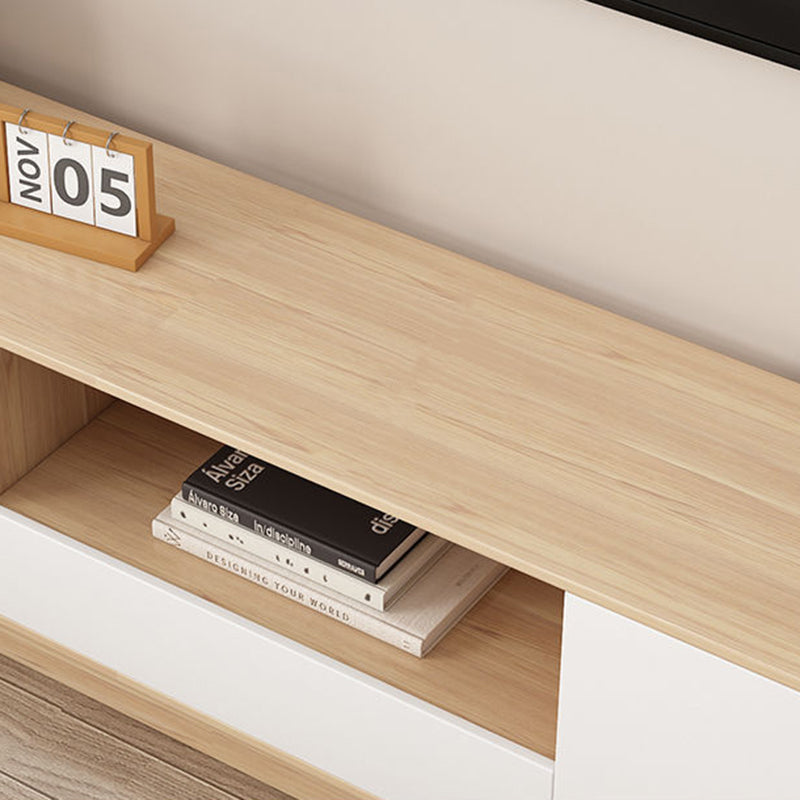 Modern Minimalist Eco Board Multi-Layer Rounded Rectangular TV Stand