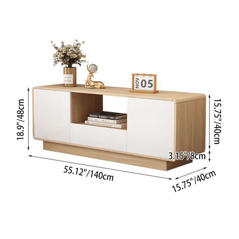 Modern Minimalist Eco Board Multi-Layer Rounded Rectangular TV Stand