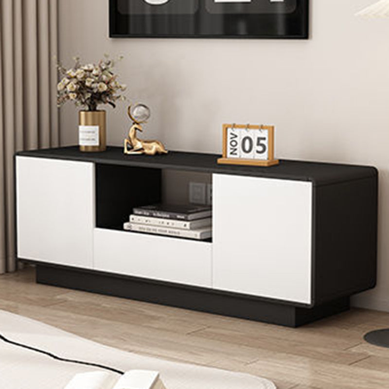 Modern Minimalist Eco Board Multi-Layer Rounded Rectangular TV Stand