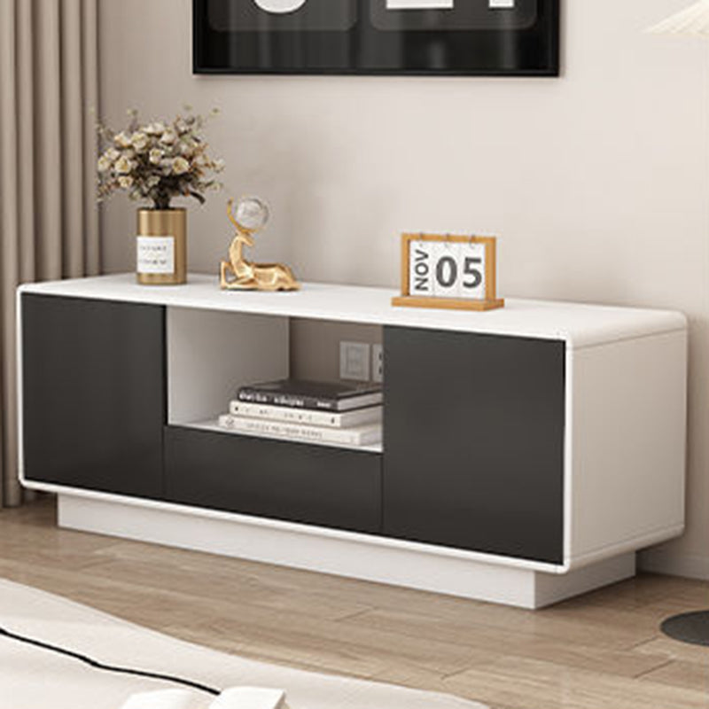 Modern Minimalist Eco Board Multi-Layer Rounded Rectangular TV Stand