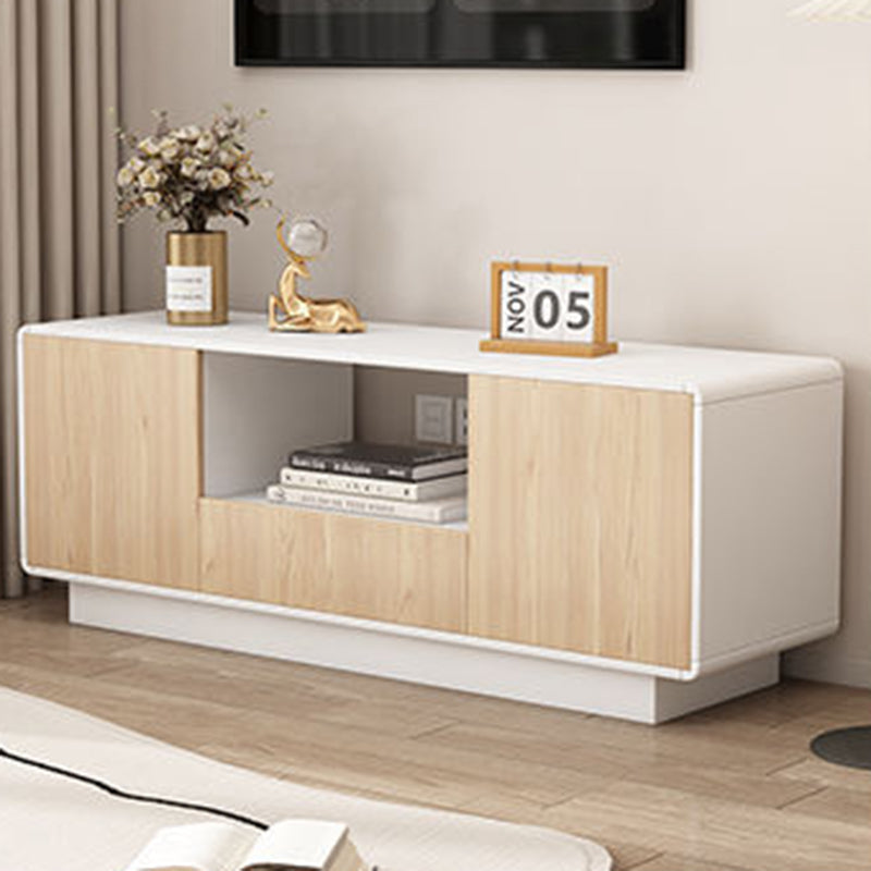 Modern Minimalist Eco Board Multi-Layer Rounded Rectangular TV Stand