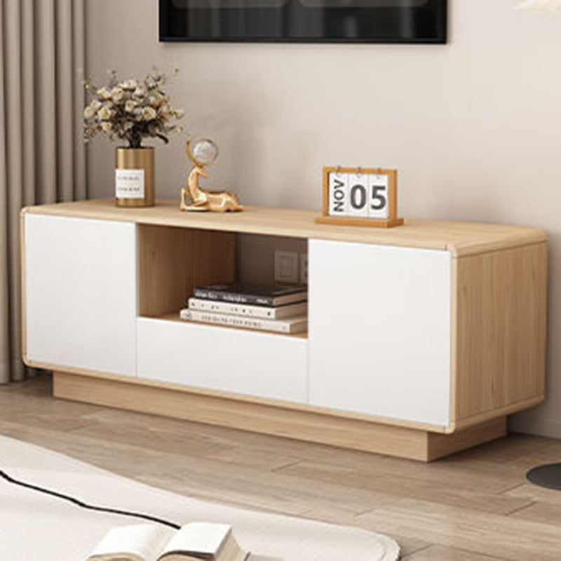 Modern Minimalist Eco Board Multi-Layer Rounded Rectangular TV Stand