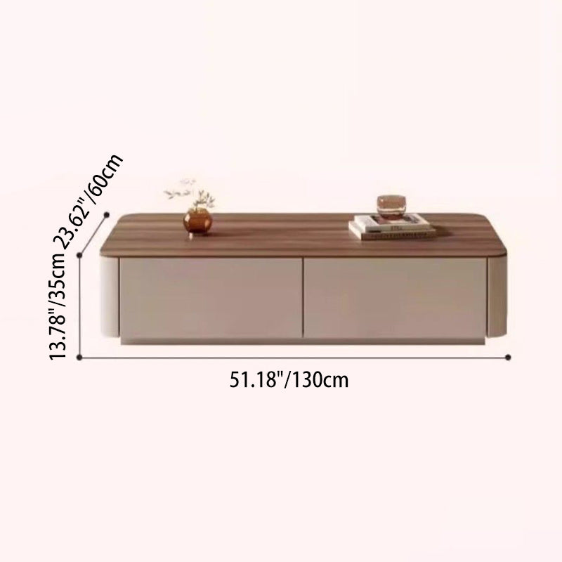 Traditional French Solid Wood Eco Board Rounded Rectangular TV Stand With 2/3 Drawers For Living Room