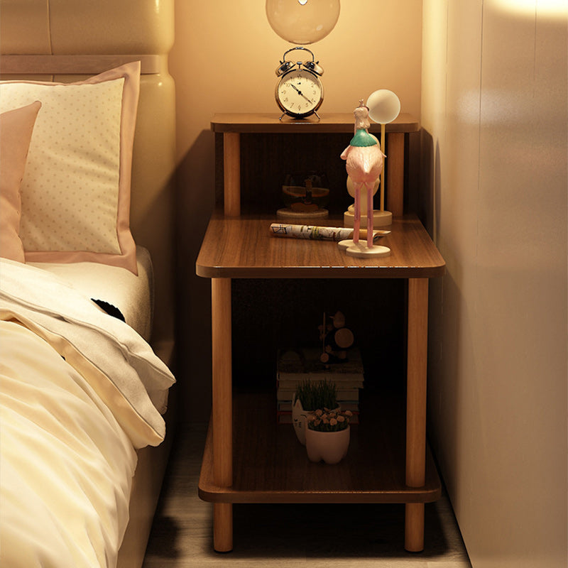 Modern Minimalist Rectangular MDF Side Table 3-Tier For Bedroom