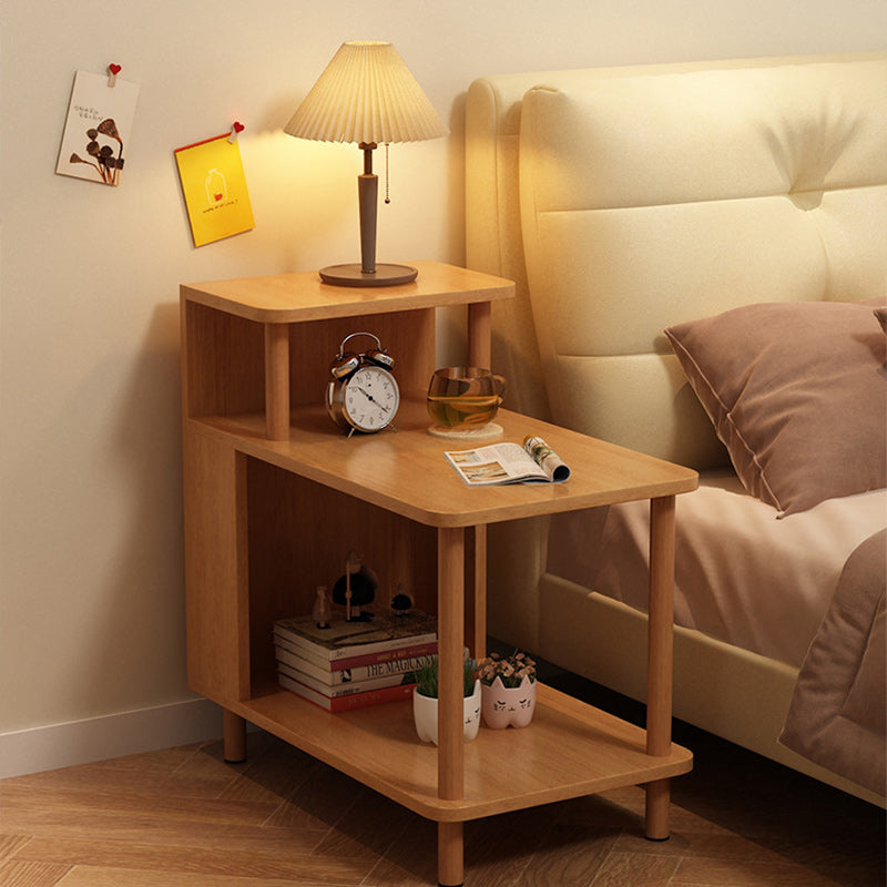 Modern Minimalist Rectangular MDF Side Table 3-Tier For Bedroom