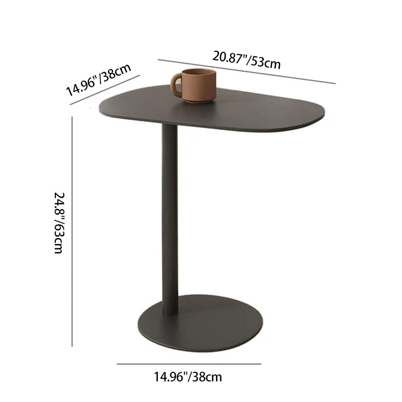 Modern Minimalist Oval Iron End Table 1-Tier For Living Room