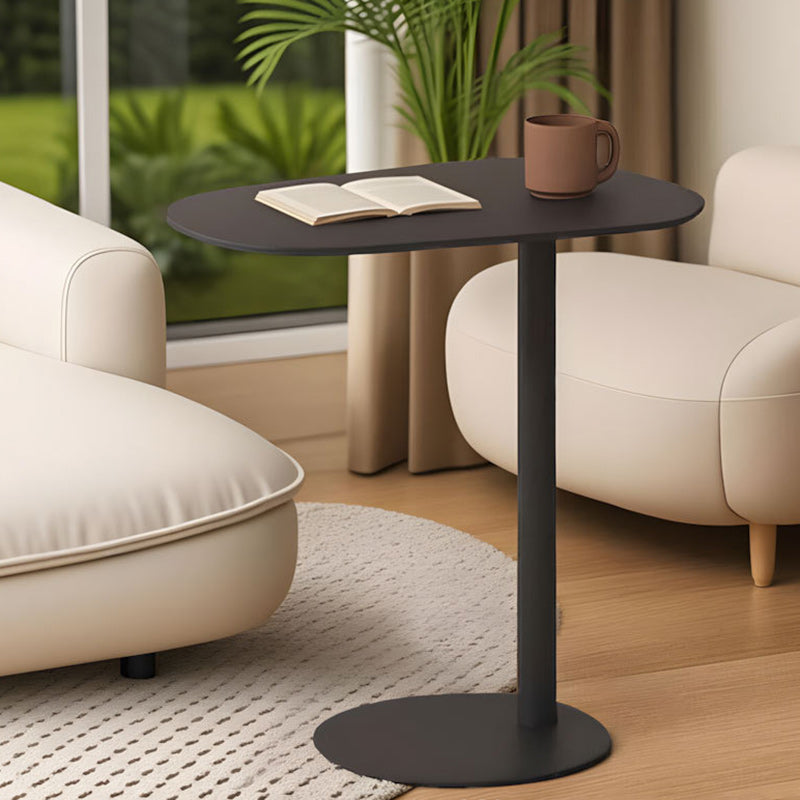 Modern Minimalist Oval Iron End Table 1-Tier For Living Room