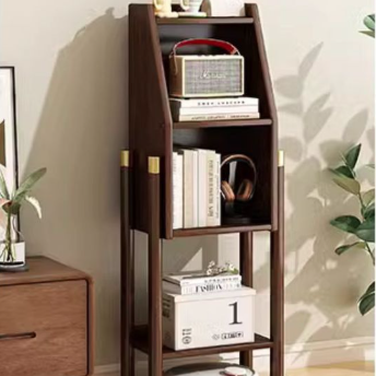 Vintage Bamboo Sideboard 3/4-Tier Display Rack With Drawer