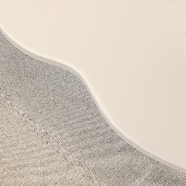 Modern Minimalist Cloud Shape Oval Wood Density Board Coffee Table 1/2 Tier For Living Room
