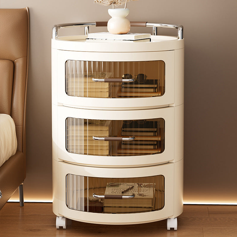 Contemporary Scandinavian Removable Round Cylinder PP ABS PET 1/2/3/4 Drawer For Living Room