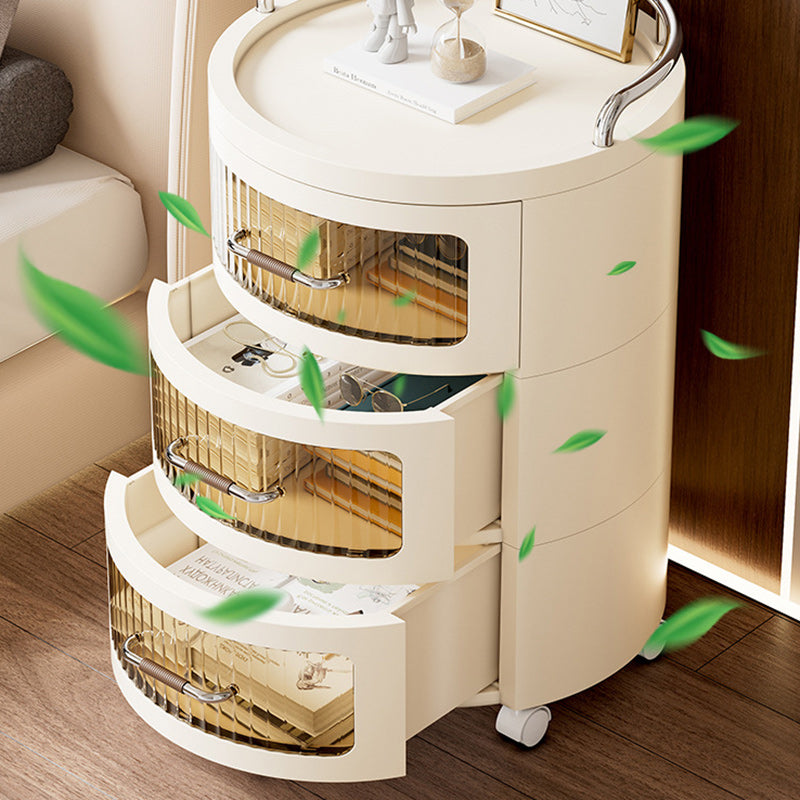 Contemporary Scandinavian Removable Round Cylinder PP ABS PET 1/2/3/4 Drawer For Living Room