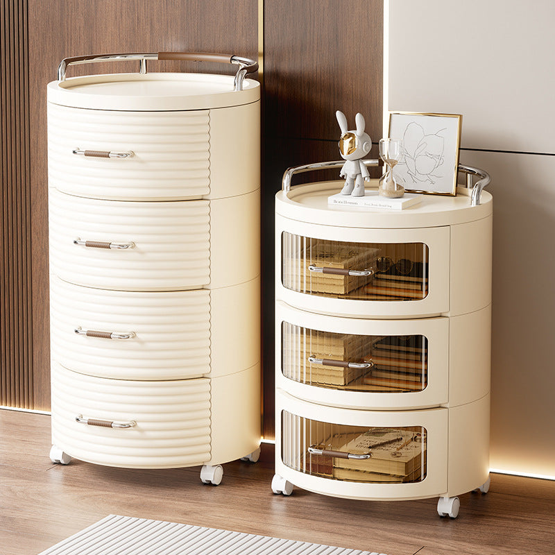 Contemporary Scandinavian Removable Round Cylinder PP ABS PET 1/2/3/4 Drawer For Living Room