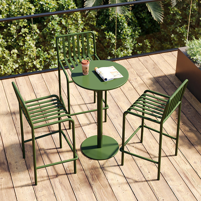 Round Iron Outdoor Bar Table