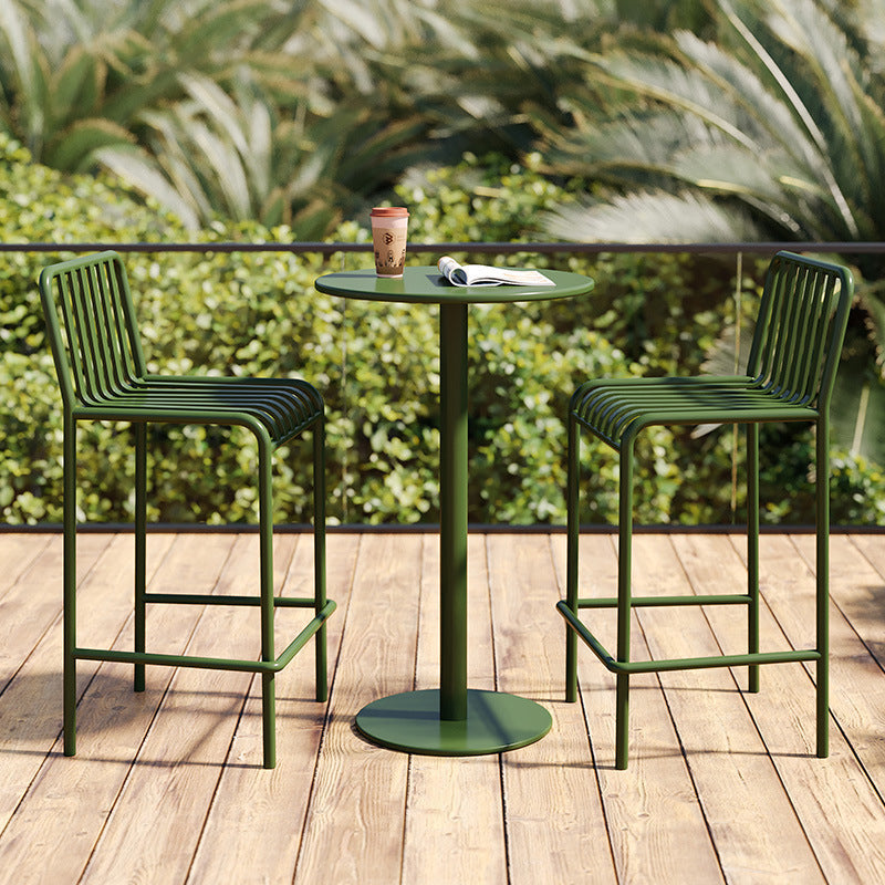 Round Iron Outdoor Bar Table