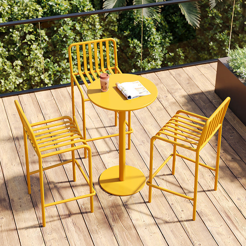Round Iron Outdoor Bar Table