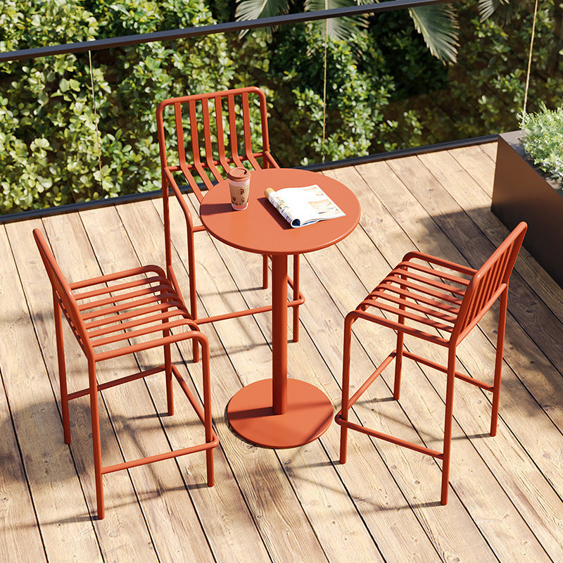 Round Iron Outdoor Bar Table