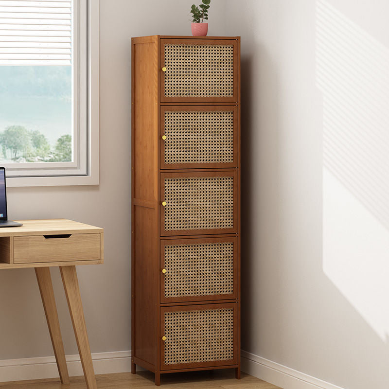 Modern Minimalist Square Bamboo MDF Plastic Rattan Weaving Storage Cabinet 2/3/4/5/6-Cabinet For Study
