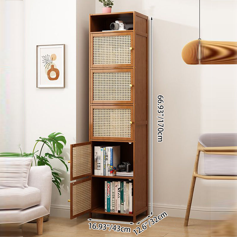 Modern Minimalist Square Bamboo MDF Plastic Rattan Weaving Storage Cabinet 2/3/4/5/6-Cabinet For Study