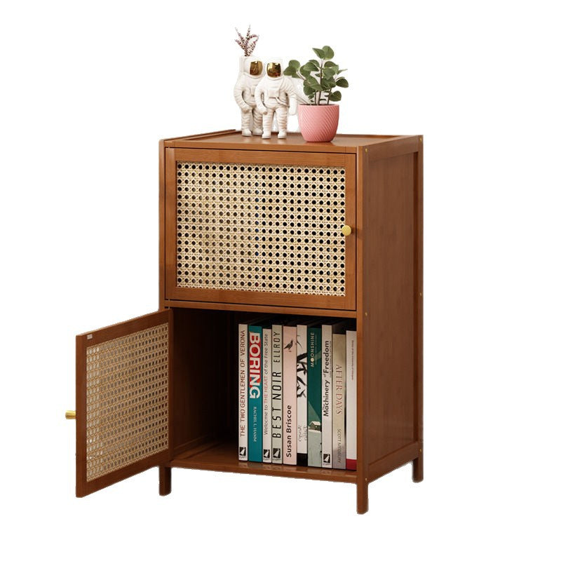 Modern Minimalist Square Bamboo MDF Plastic Rattan Weaving Storage Cabinet 2/3/4/5/6-Cabinet For Study
