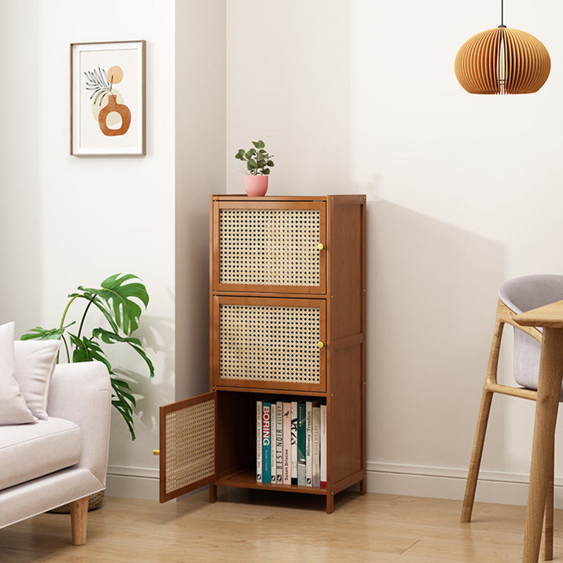 Modern Minimalist Square Bamboo MDF Plastic Rattan Weaving Storage Cabinet 2/3/4/5/6-Cabinet For Study