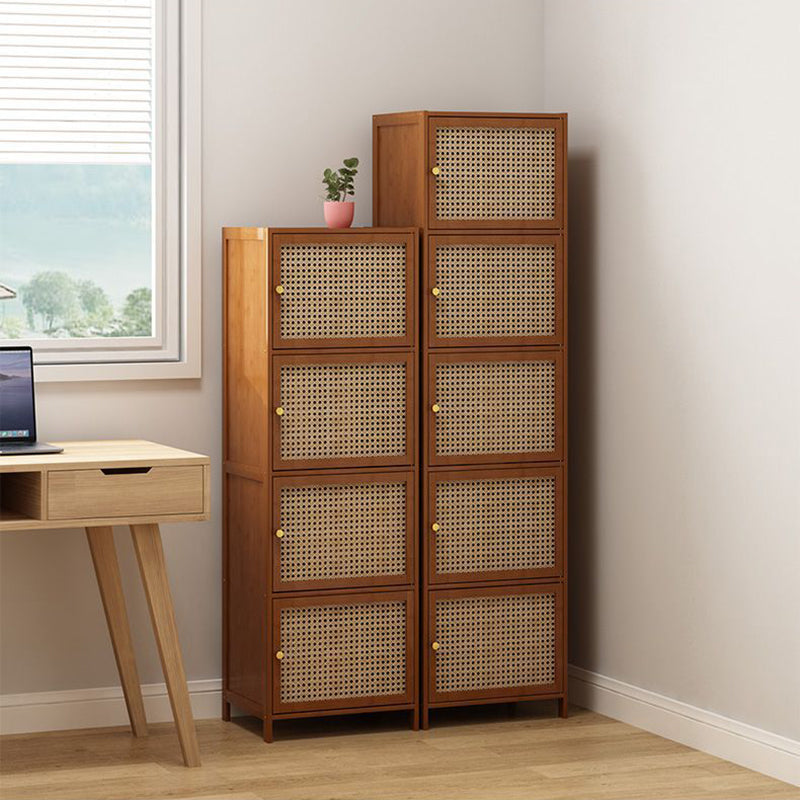 Modern Minimalist Square Bamboo MDF Plastic Rattan Weaving Storage Cabinet 2/3/4/5/6-Cabinet For Study