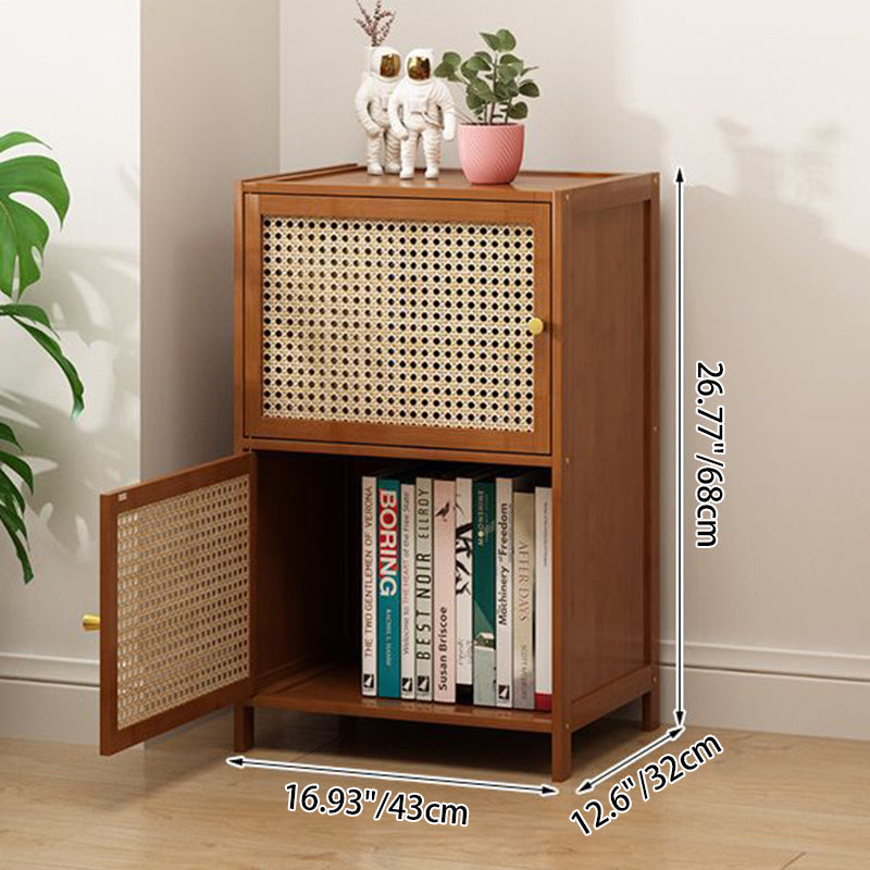 Modern Minimalist Square Bamboo MDF Plastic Rattan Weaving Storage Cabinet 2/3/4/5/6-Cabinet For Study